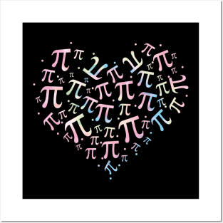 Pi Day Tie Dye Heart Happy Pi Day 3.14 Mathematic Math Teacher Women Girl Mathematics Posters and Art